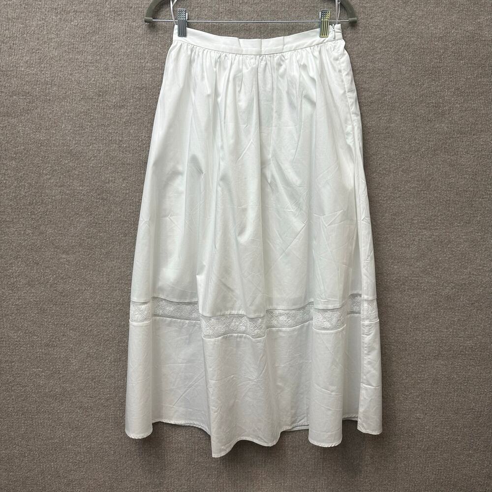 Few Moda Lennon White Cotton Maxi Skirt Cottagecore Prarie Coquette Boho XS